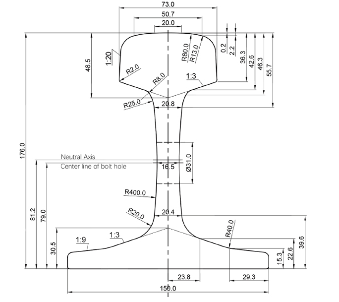 U71Mn 60KG Heavy Steel Rail U71Mn 60KG Heavy Steel Rail